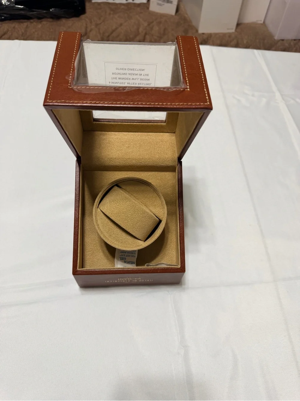 Watch Winder Display Box in Brown and Tan
